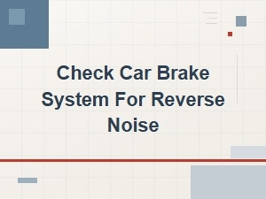 Check Car Brake System for Reverse Noise