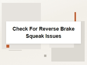 Check for Reverse Brake Squeak Issues