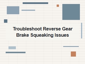 Troubleshoot Reverse Gear Brake Squeaking Issues